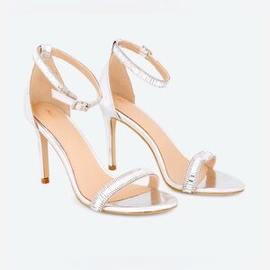 ALDO Silver Stiletto Sandles (Size 8.5) New With Box and Extra Bling